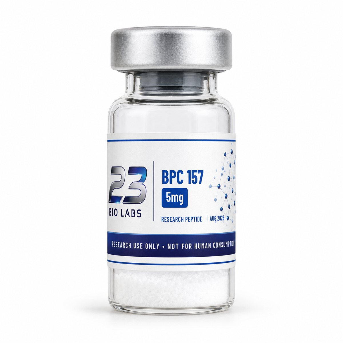 BPC-157 5 mg research peptide vial by 23 Bio Labs