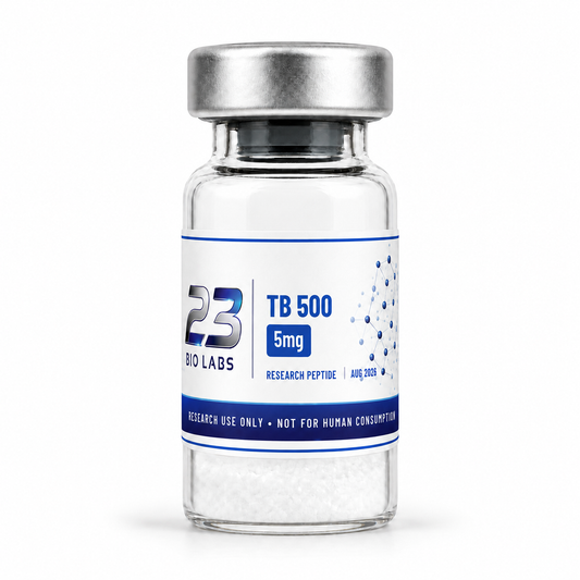 TB-500 5 mg research peptide vial by 23 Bio Labs
