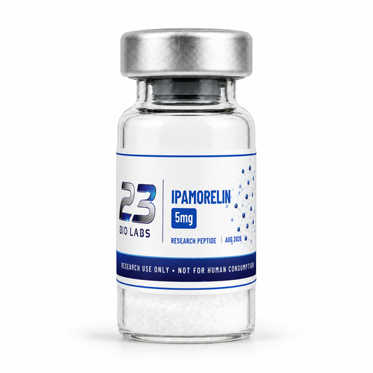 Ipamorelin 5 mg research peptide vial by 23 Bio Labs